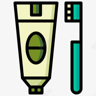 牙膏浴室用品4线性颜色图标图标