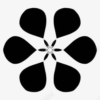 抽象花圆形创意荷花图标图标
