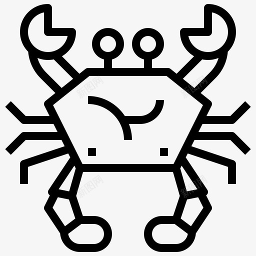 螃蟹动物海滩图标svg_新图网 https://ixintu.com 动物 夏天 海滩 海鲜 螃蟹 食物