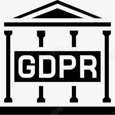 GDPR数据保护20固态图标图标