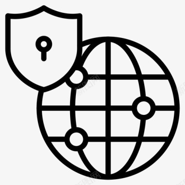 全球保护安全安保图标图标