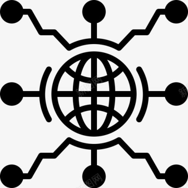 全球网络通信数字化图标图标