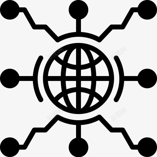全球网络通信数字化图标svg_新图网 https://ixintu.com 全球网络 技术 数字化 通信