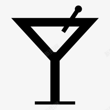玻璃鸡尾酒酒精饮料酒吧图标图标