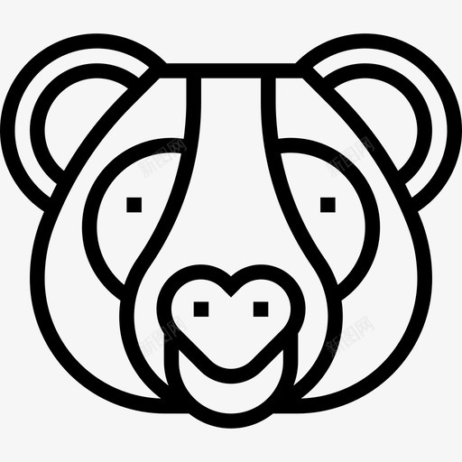 熊猫动物头直系图标svg_新图网 https://ixintu.com 动物 熊猫 直系