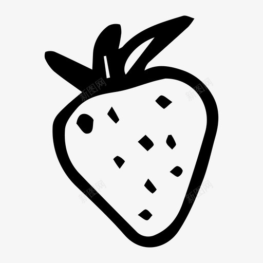 草莓涂鸦食物图标svg_新图网 https://ixintu.com 涂鸦 草莓 食物