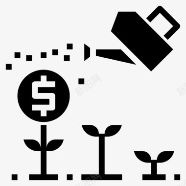 成长金钱植物图标图标