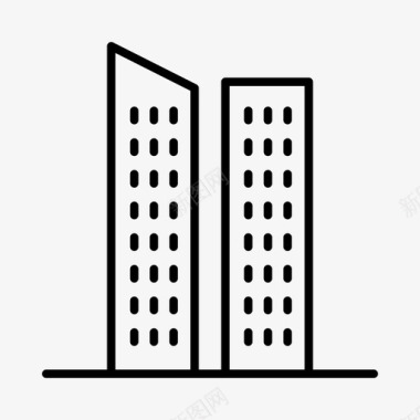建筑物城市高层建筑图标图标