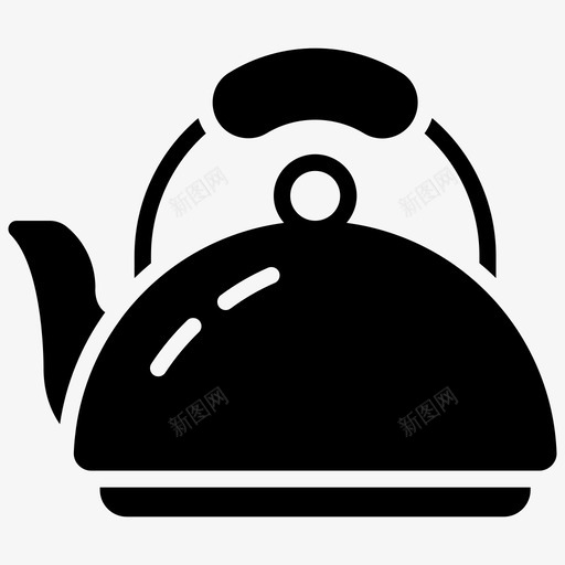 茶壶水壶厨房用具图标svg_新图网 https://ixintu.com 厨房用具 容器 水壶 自然和户外雕文图标 茶壶