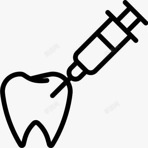 注射器牙科18线性图标svg_新图网 https://ixintu.com 注射器 牙科 线性