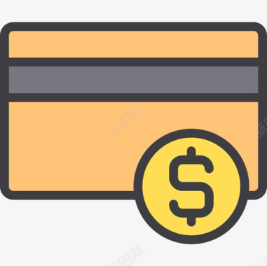 信用卡购物108线性颜色图标图标