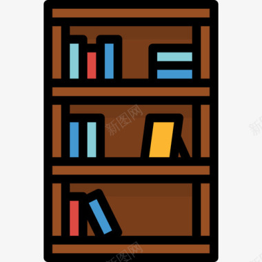 书架家具107线性颜色图标图标