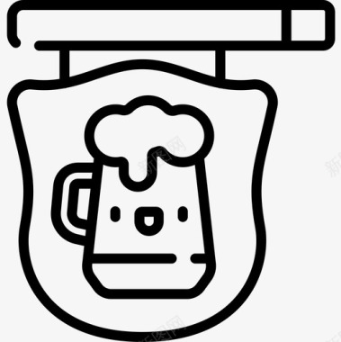 招牌24号啤酒节直线型图标图标