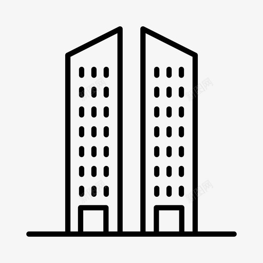 建筑城市综合体图标svg_新图网 https://ixintu.com 城市 城镇 基础设施 建筑 综合体