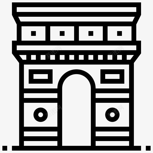 凯旋门纪念碑巴黎图标svg_新图网 https://ixintu.com 凯旋门 巴黎 纪念碑