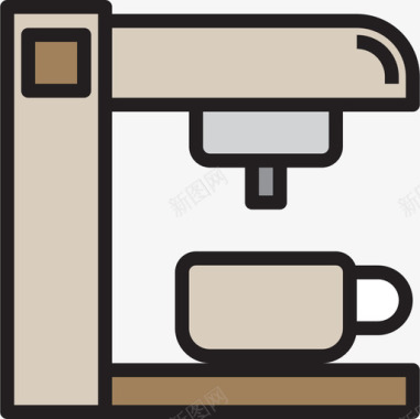 拔罐咖啡36线性颜色图标图标