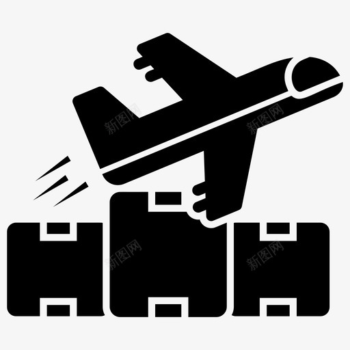 空运空客国际货运图标svg_新图网 https://ixintu.com 仓库 国际 图标 空客 空运 立体 立体图 货运