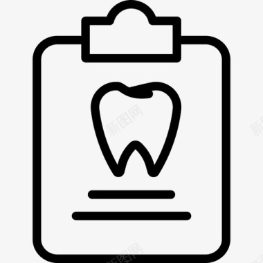 医学报告牙科18线性图标图标
