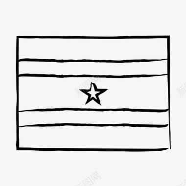 苏里南国旗国旗素描手绘国旗图标图标