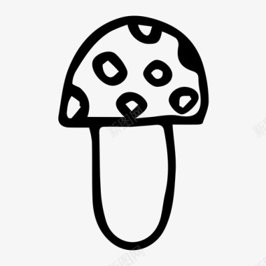 蘑菇涂鸦森林图标图标