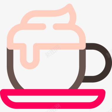 咖啡杯鸡尾酒15杯线性颜色图标图标