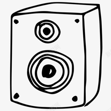 音箱旋律素描图标图标