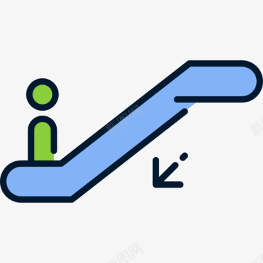 自动扶梯公共2线性颜色图标图标