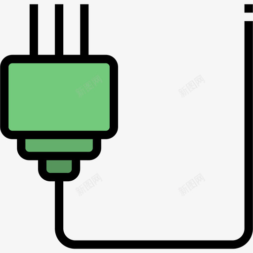 线颜色技术与电子插头图标svg_新图网 https://ixintu.com 线颜色技术与电子插头