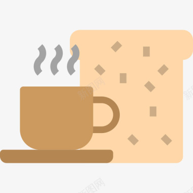 面包咖啡店业务公寓图标图标