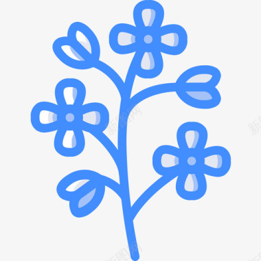 芥末植物4蓝色图标图标