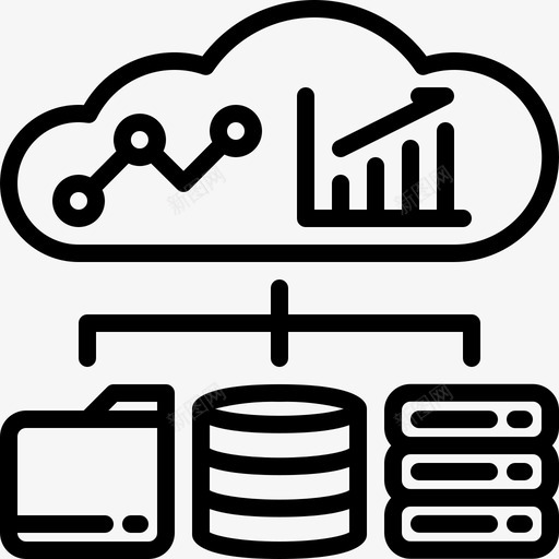 云和存储中的统计大数据图标svg_新图网 https://ixintu.com 中的 云和 大数 存储 数据 统计