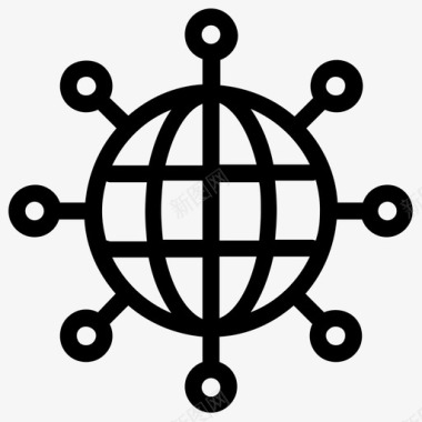 全球网络全球链全球通信图标图标