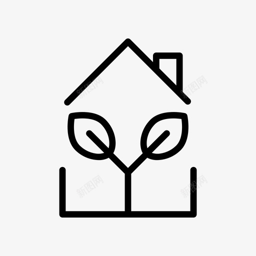 绿房子绿色房子环保图标svg_新图网 https://ixintu.com 家 树叶 环保 绿房子 绿色房子 自然