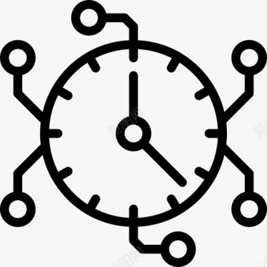 时钟时间管理29线性图标图标
