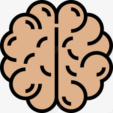 脑人体器官6线状颜色图标图标