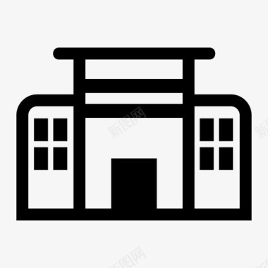 大楼大学小学图标图标