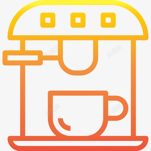 咖啡机咖啡37梯度图标svg_新图网 https://ixintu.com 咖啡 咖啡机 梯度