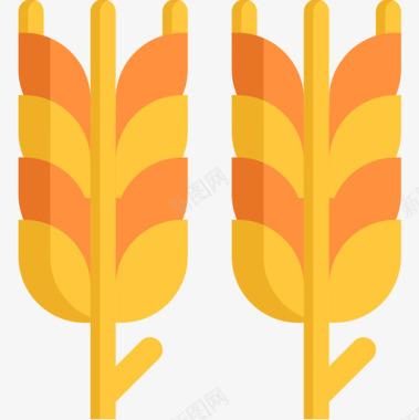 小麦感恩节28平坦图标图标