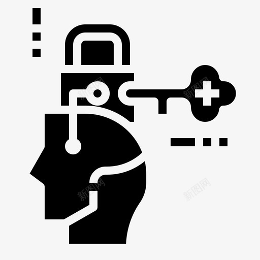 成功的大脑钥匙锁图标svg_新图网 https://ixintu.com 保护 大脑 思维 成功 扎实 方法 钥匙