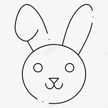 兔子复活节伊斯特提恩虚线图标图标