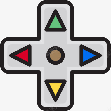 控制器游戏控制器3线性颜色图标图标