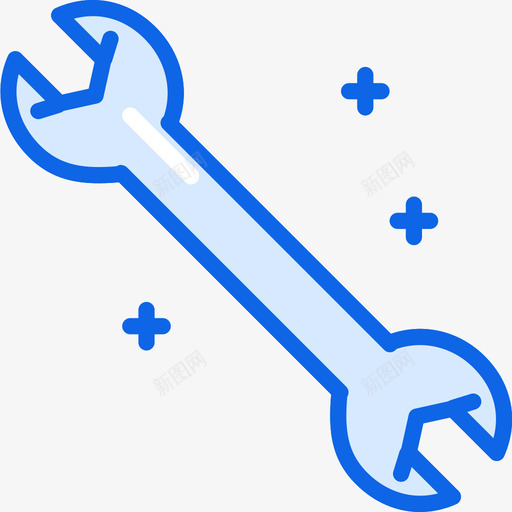 扳手构造99蓝色图标svg_新图网 https://ixintu.com 扳手 构造99 蓝色