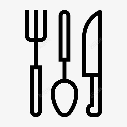 餐具叉子厨房图标svg_新图网 https://ixintu.com 厨房 叉子 餐具