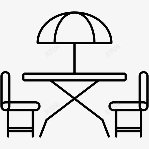 家具椅子户外图标svg_新图网 https://ixintu.com 夏季 家具 家具轮廓图标 户外 桌子 椅子