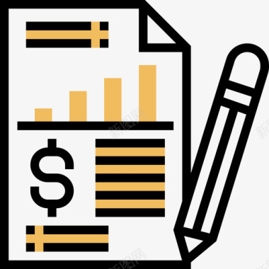 收入储蓄和投资7黄影图标图标