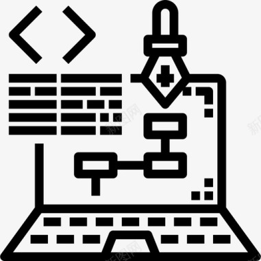 笔记本电脑网页与开发25线性图标图标