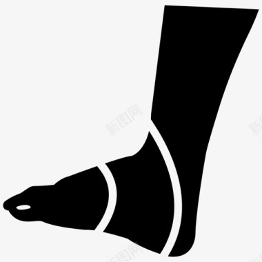 脚伤足部绷带足部石膏图标图标