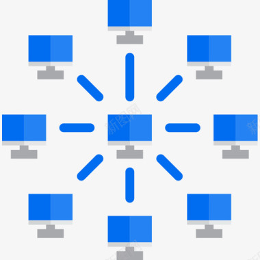 网络通信网络3扁平图标图标