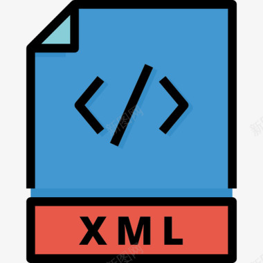 Xml文件和文件夹16线性颜色图标图标