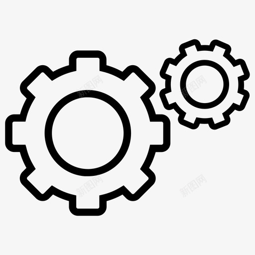 自动化齿轮设置图标svg_新图网 https://ixintu.com 图标 基本 技术 系统 自动化 设置 齿轮